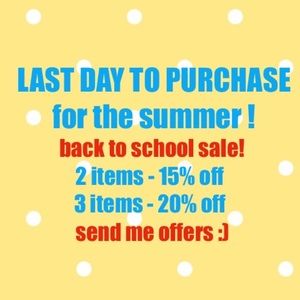 BACK TO SCHOOL SALE